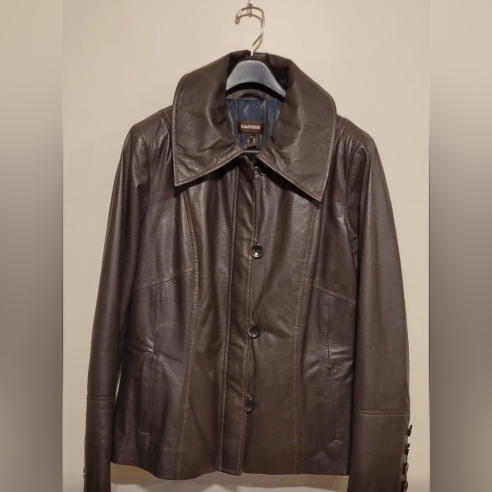 DANIER‎ LEATHER Brown leather jacket. With thinsulate lining